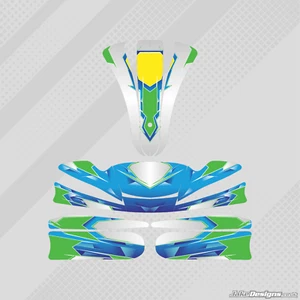 AIRBRUSH GREEN CUSTOM FULL KART STICKER KIT - KARTING - GO KART - JakeDesigns - Picture 1 of 1
