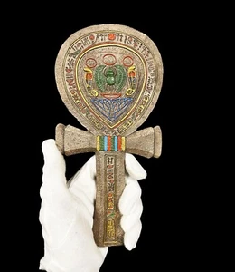 Vintage Ancient Egyptian Ankh Key of Life with the Egyptian Scarab and cobras - Picture 1 of 3