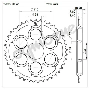CORONA MOTO OE ERGAL DUCATI PANIGALE # 520 - Imagen 1 de 1