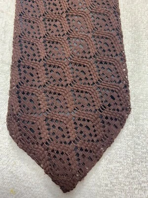 CORBATA VINTAGE PARA HOMBRE AÑOS 40-70 MODA DIVERTIDA MARRÓN TEJIDO POLIÉSTER 4 X 57 Foto 1 de 4