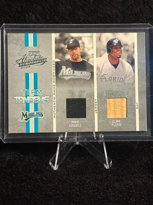 2005 Absolute - Mike Lowell / Cliff Floyd Team Tandems Marlins Relic /150 #TT-61 - Image 1 of 3