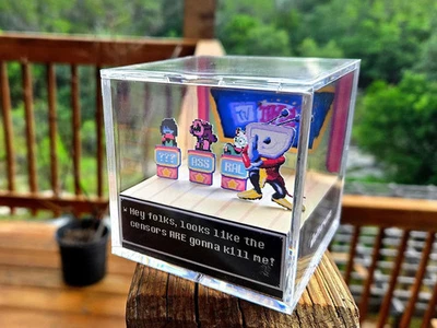Cubo diorama 3D Deltarune (Tenna/Kris/Susie/Ralsei/TV) 3x3x3 pulgadas Foto 1 de 4