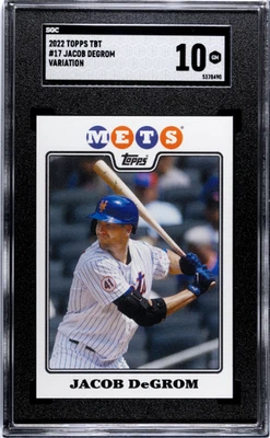 Jacob Degrom 2022 Topps Throwback Thursday SSP Image Variation SGC 10 Pop 1 - Image 1 of 2
