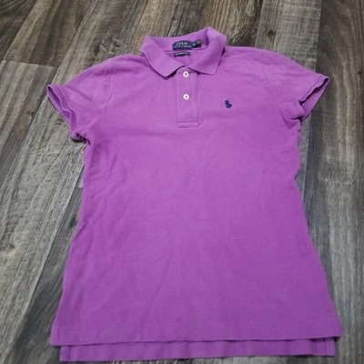 Polo Ralph Lauren Girls Polo Shirt Youth XS/TP Skinny Fit Purple Skinny Fit - Image 1 of 4