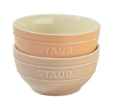 staub "Ceramic Bowl12cm Set of 2 Macaron Pink" Ceramic Oven Microwave safe - Image 1 of 4