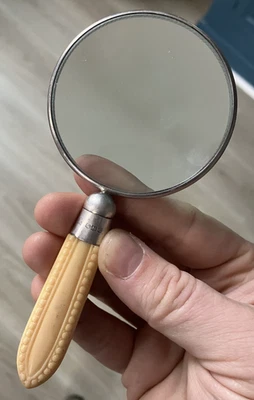 Belle Ancienne Loupe XIXème virole argent Anglais Lion - Photo 1/4