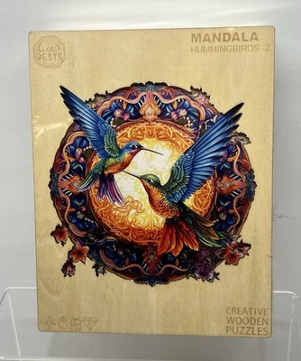 Mandala Hummingbird Creative Wooden Puzzle 11.8”X11.8” 200 Piece New - Image 1 of 3