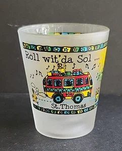 US Virgin Islands frosted shot glass St. Thomas, Croix, St. John - Picture 1 of 5