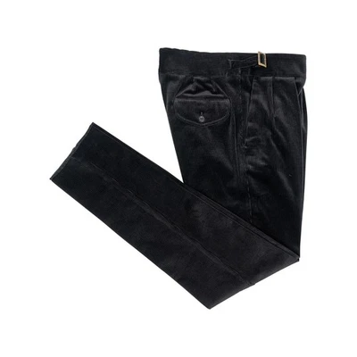 625$ RUBINACCI NAPOLI "Manny" Black Corduroy High Rise Trouser Pant Gurkha - Image 1 of 4