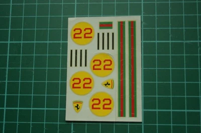 Coche de carreras vintage 1/24 ranura Revell Ferrari tobogán acuático pegatina calcomanías números - Imagen 1 de 2