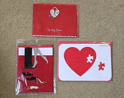 3 New Papyrus Valentine's Day Cards In Wrap - Image 1 of 2