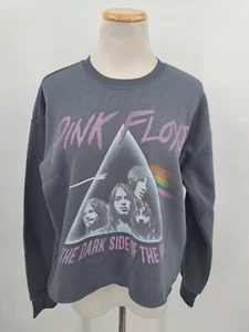 Neu mit Etikett Pink Floyd Dark Side Of The Moon Damen grau kurz geschnittenes Sweatshirt Größe L - Bild 1 von 4