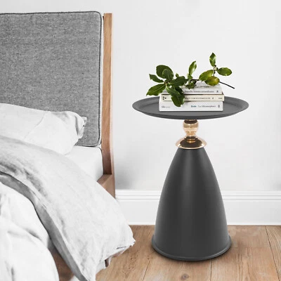 Small Round Side Table, Iron Side Table for Small Spaces, Modern Couch End Table - Image 1 of 4