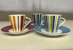 Maxwell Williams Art Deco Style Espresso Cups And Saucers Set Of 3 Coffee - Foto 1 di 12