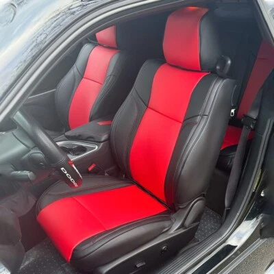 PARA DODGE CHALLENGE MOTOPTES 2008-2014 CUBIERTA DE CUERO DE ASIENTO DE COCHE PERSONALIZADO IMPERMEABLE Foto 1 de 4