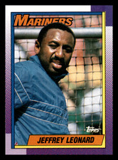 1990 Topps Jeffrey Leonard  Seattle Mariners #455 Centered Mint Baseball Card