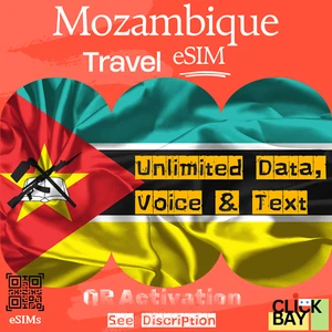 Mozambique Travel eSIM, 25Go Internet Data 5G + Appel et SMS illimités pendant 30 jours - Photo 1 sur 7