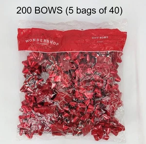 Lot of 200 Gift Bows (5 bags 40) Peel'n Stick Red 4" 3" 2" Target Wondershop - Picture 1 of 2
