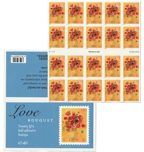 US #3898a LOVE BOUQUET 37c (2005) - MNH Foldable Booklet of 20 Stamps BC206 - Picture 1 of 3