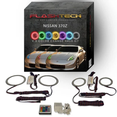 Kit Halo LED Ojo de Ángel RGB con Control Remoto IR para Faros Nissan 370z 2009-2016 Foto 1 de 3