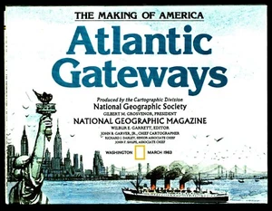 ⫸ 1983-3 March ATLANTIC GATEWAYS Making America National Geographic Map (508) - Picture 1 of 3