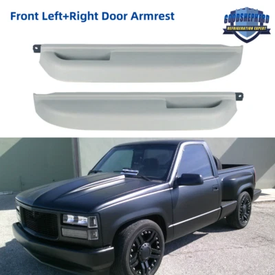 Light Gray Front Left+Right Plastic Door Armrest For 88 1989-1994 Chevrolet GMC - Изображение 1 из 4