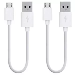 2 Pack 20cm Short Data Charging Micro USB Cable Cord for Android Phone Bulk - Picture 1 of 4