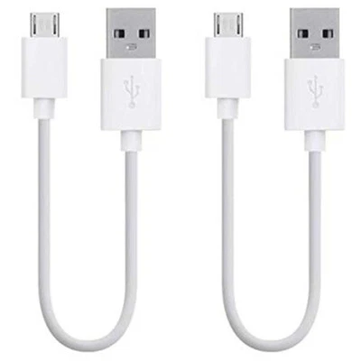2 Pack 20cm Short Data Charging Micro USB Cable Cord for Android Phone Bulk - Image 1 of 4
