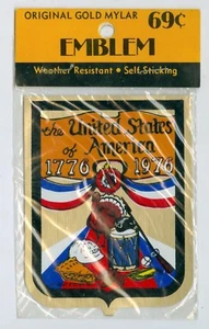 Decalcomania Mylar Oro 200° Anniversario Stati Uniti 1776-1976 mai aperta - Foto 1 di 2