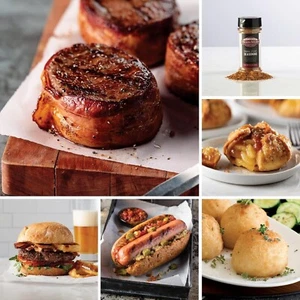 Paquete de 13 cajas de regalo Ribeye de lujo (4 Ribeyes envueltos en tocino, 4 hamburguesas de filetes Omaha - Imagen 1 de 8