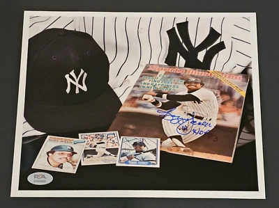 REGGIE JACKSON Signed 8x10 Photo-HALL OF FAME-NEW YORK YANKEES-PSA - Image 1 of 3