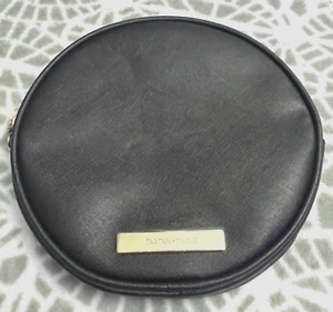 Makeup Pouch Bag Tartan + Twine Circular Textured Black Gold Accents 7.5" NWOT