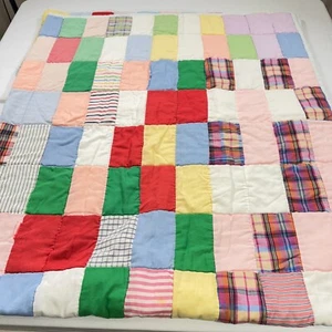 handmade quilt full square patchwork cotton rustic primitive - Picture 1 of 18