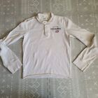 Abercrombie Fitch Polo Shirt Ladies Medium White Muscle Solid Long Sleeve
