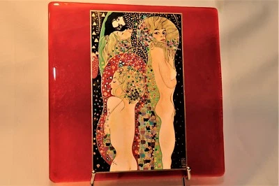 MURANO Gustav Klimt pintado por Ketty Parma obra maestra de vidrio RARA repro 2003 Foto 1 de 4