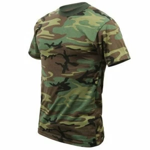 TRU-SPEC CAMO CAMOUFLAGE BDU WOODLAND SHORT SLEEVE T SHIRT HOT WEATHER LARGE - Picture 1 of 4