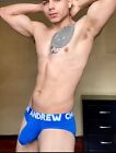 New Men's Sexy Andrew Christian ALMOST NAKED Royal Blue Bamboo Brief -Gay