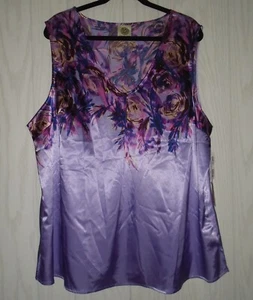 Blusa Parisian Belle Collection By Avenue Block Plus 22/24 púrpura floral nueva con etiquetas - Imagen 1 de 13