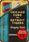 1935 Chicago Cubs Detroit Tigers World Series panneau métallique reproduction 8 x 12