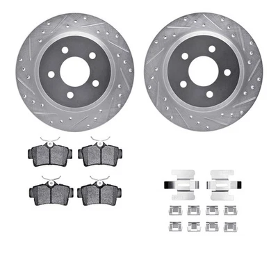 For Ford Mustang 94-04 Drilled & Slotted Rear Brake Kit w Semi-Metalic Pads - Imagem 1 de 2
