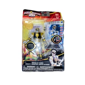 Power Rangers 20 Megaforce Metallic Mighty Morphin White Ranger 4" Action Figure - Picture 1 of 2