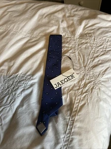 Navy Blue Mens Jaeger Tie Cotton New With Tags - Picture 1 of 4