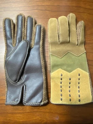 Guantes de conducción vintage de imitación de cuero/gamuza y tejidos, para mujer talla 61/2-7 1/2 (S) Foto 1 de 4