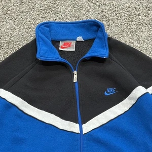 Chaqueta de Pista Nike Vintage Años 80 Cremallera Completa Negra Azul Blanca Para Hombre Grande L Retro - Imagen 1 de 7
