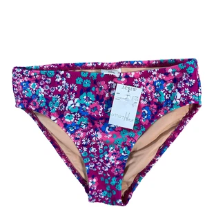 Crewcuts J.Crew Floral Bikini Bottom Swimsuit Girls Size 8 Pink BU646 - Picture 1 of 5