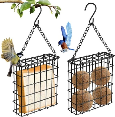 2 Stück Meisenknödelhalter Vogelfutterstation aus Metall mit S-Haken - Bild 1 von 4