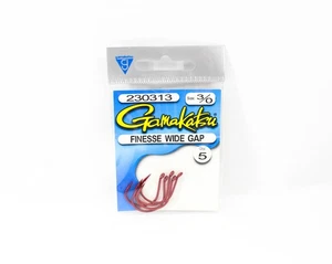 Gamakatsu 230313 Finesse Wide Gap Hook Red Size 3/0 , 5 per pack (5203) - Picture 1 of 5