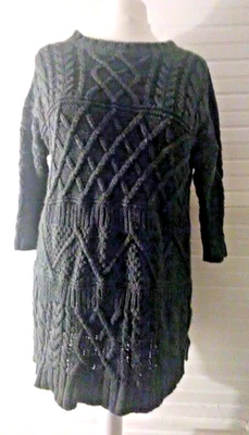 VESTIDO MINI JERSEY FOREVER 21 GRIS GRUESO MANGA 3/4 UK 12-14 LARGO: 32" Foto 1 de 4