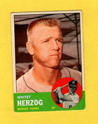 1963 Topps Whitey Herzog #302 Detroit Tigers G/VG- FREE SHIPPING - Image 1 of 3