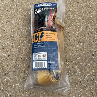 Werner 6 pies Cordón de protección contra caídas amortiguador gancho a presión de doble bloqueo Foto 1 de 4